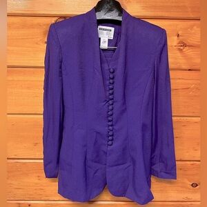 Vintage Lois Snyder Dani Max Petite Jacket Skirt Long Sleeve Suit Set  2